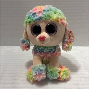 TY Beanie Boos Rainbow Dog Poodle Plush Dog Toy Beanie Babies